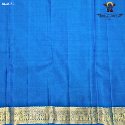A rich Sky Blue with Gold Zari Saree