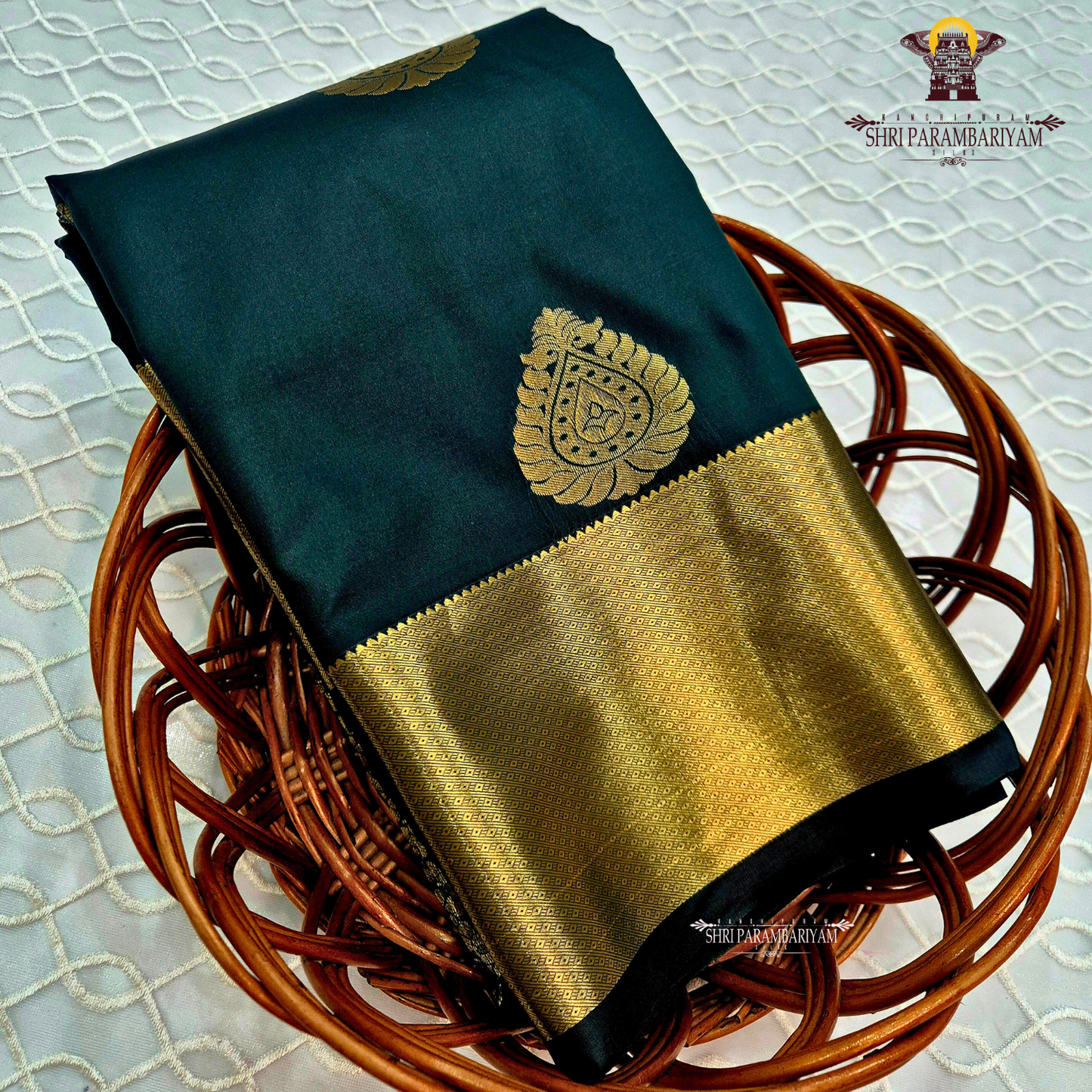 Bottle Green / Deep Teal Green Saree