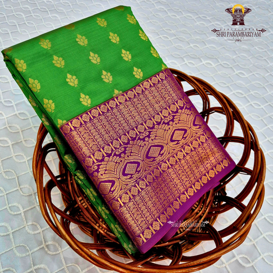 Bright Emerald Green Saree