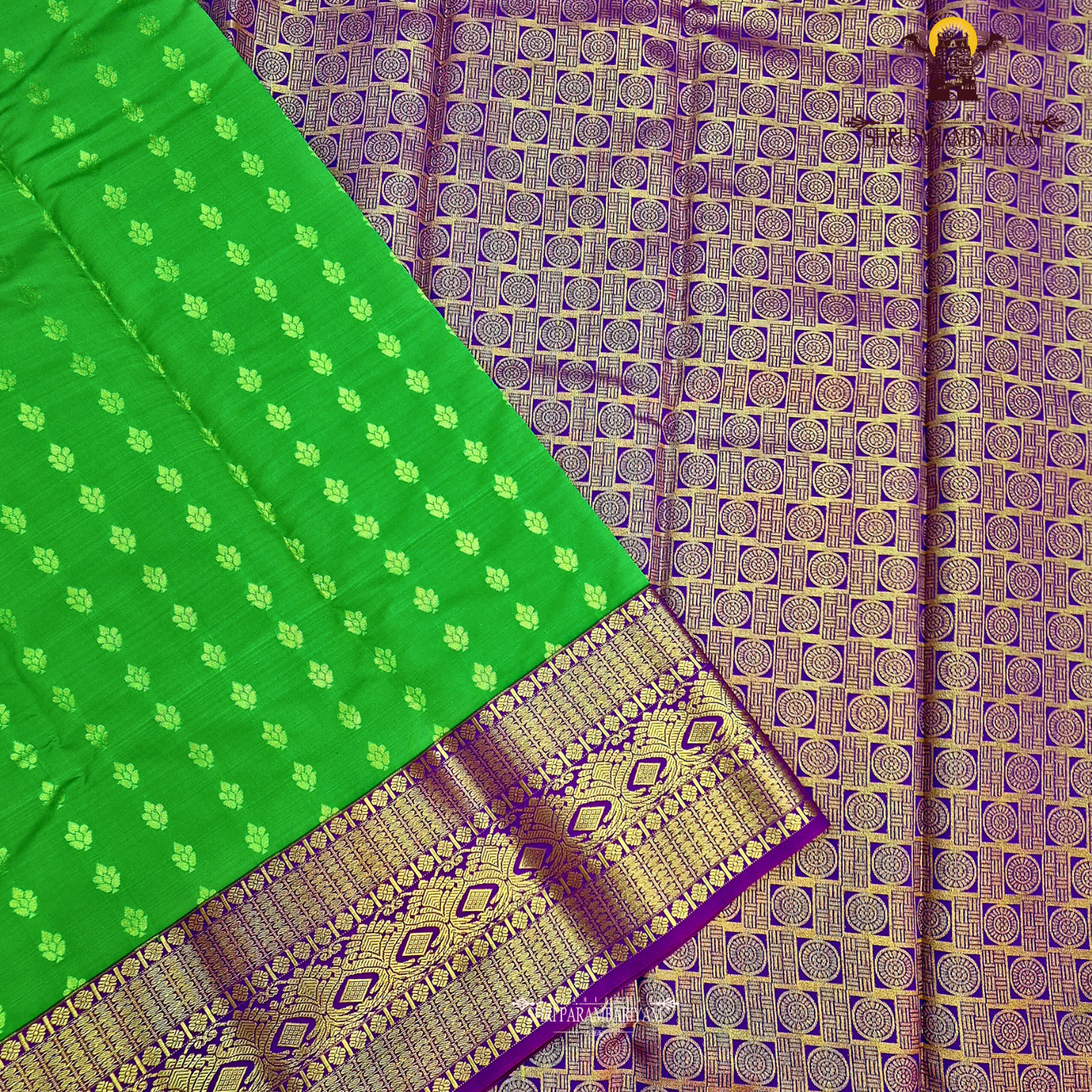 Bright Emerald Green Saree