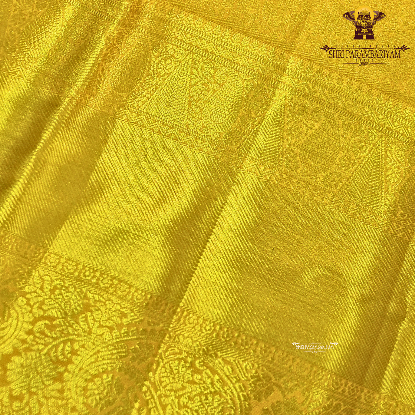 A vibrant turmeric yellow shade Saree