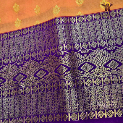 Warm burnt orange / temple orange Saree