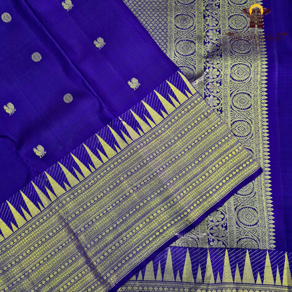 A royal Blue with rich Gold zari work Saree