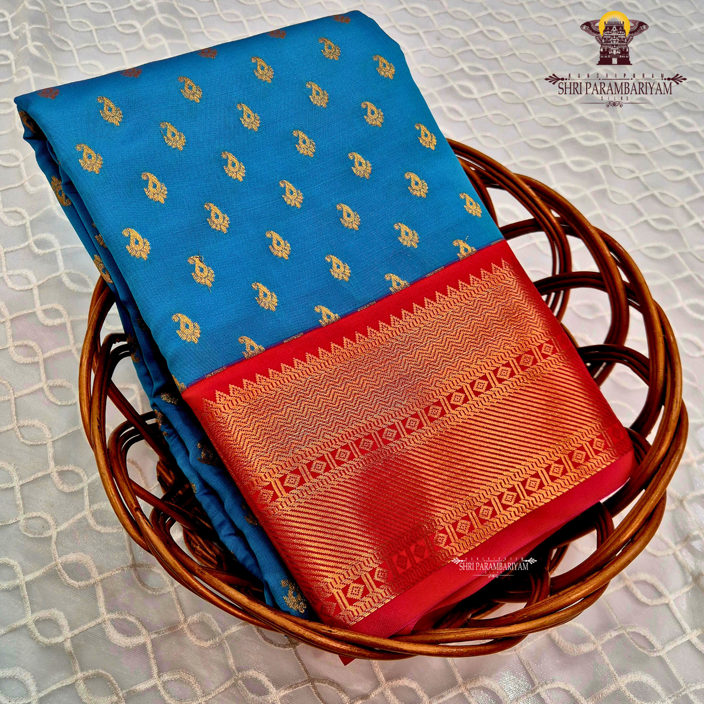 Elegant peacock blue / teal blue Color Saree