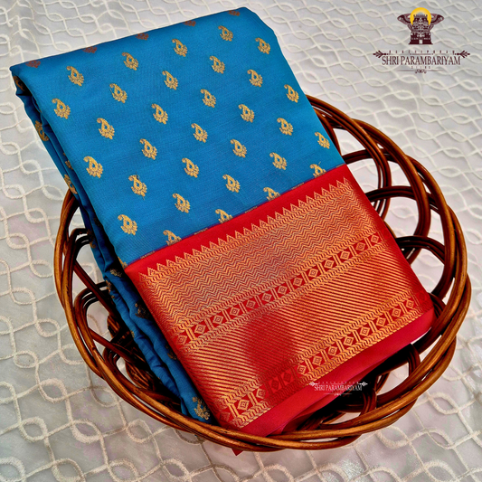 Elegant peacock blue / teal blue Color Saree