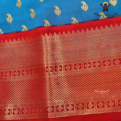 Elegant peacock blue / teal blue Color Saree