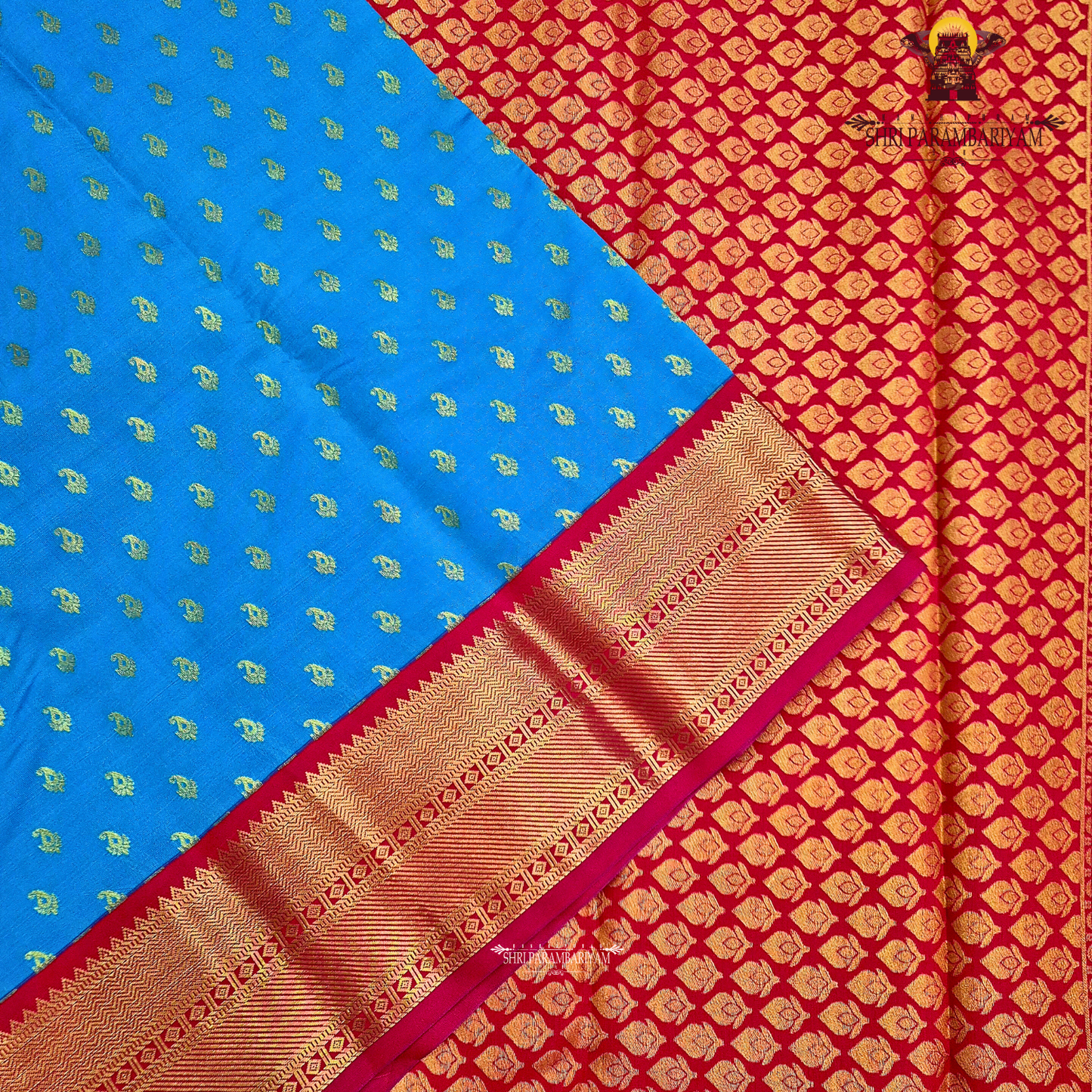 Elegant peacock blue / teal blue Color Saree