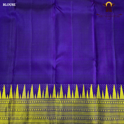 A royal Blue with rich Gold zari work Saree