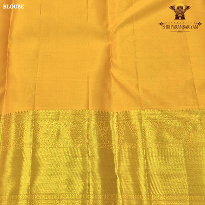 A vibrant turmeric yellow shade Saree