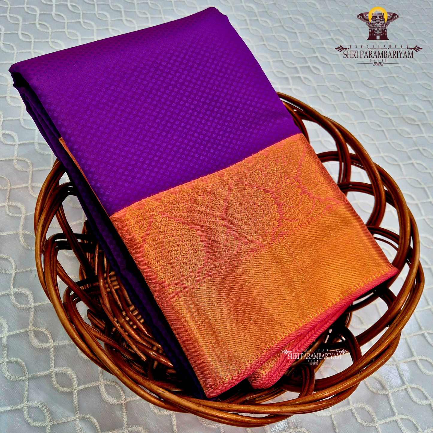 Deep royal purple / grape violet Saree