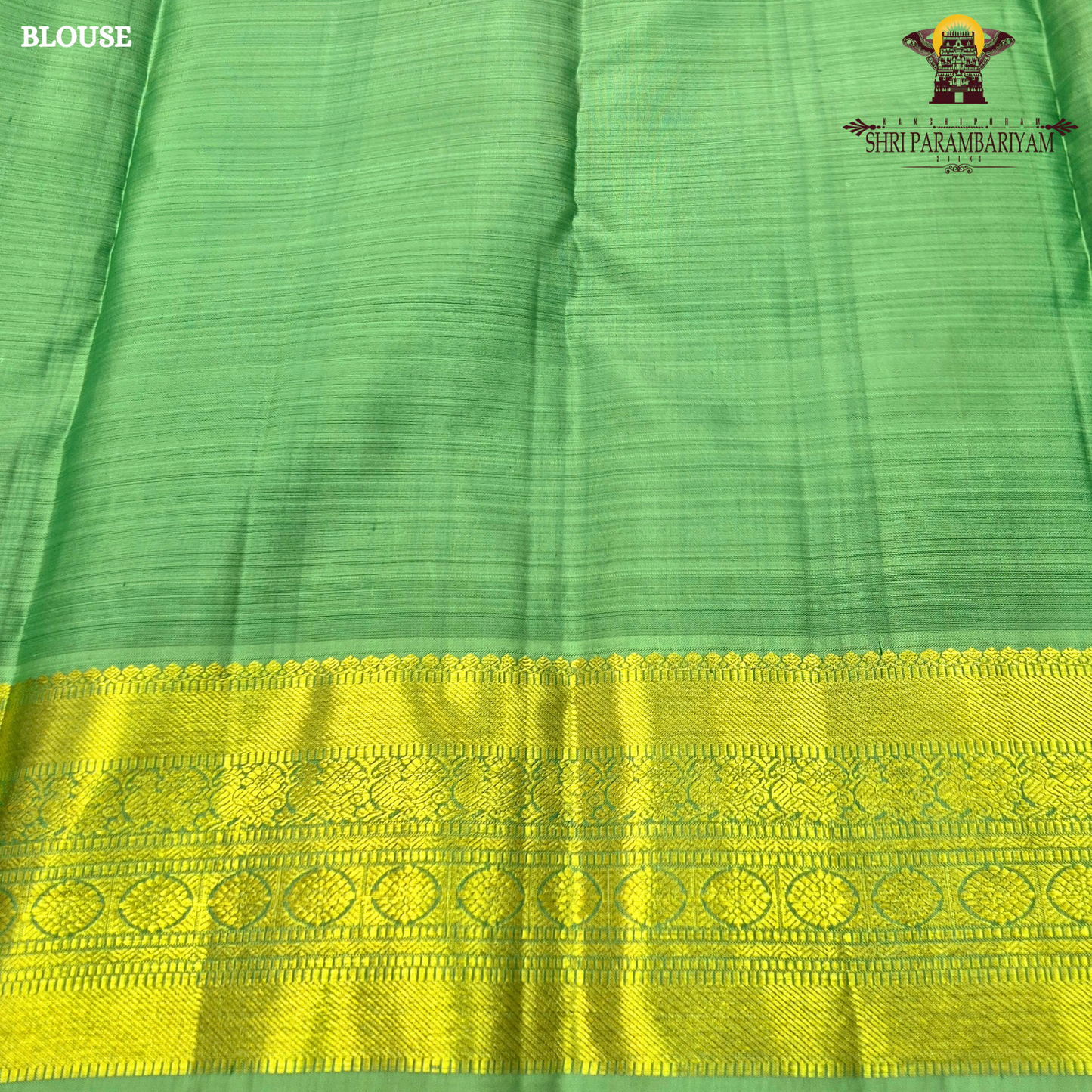 A rich emerald green body paired with a self-toned light green border enhanced Saree