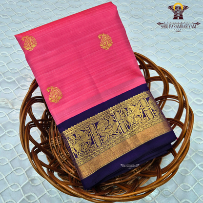 A charming rose pink body beautifully adorned with traditional Saree
