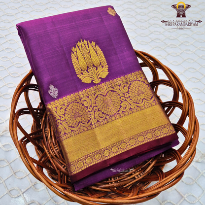 Royal Purple / Deep Violet with Rich Gold Zari Saree
