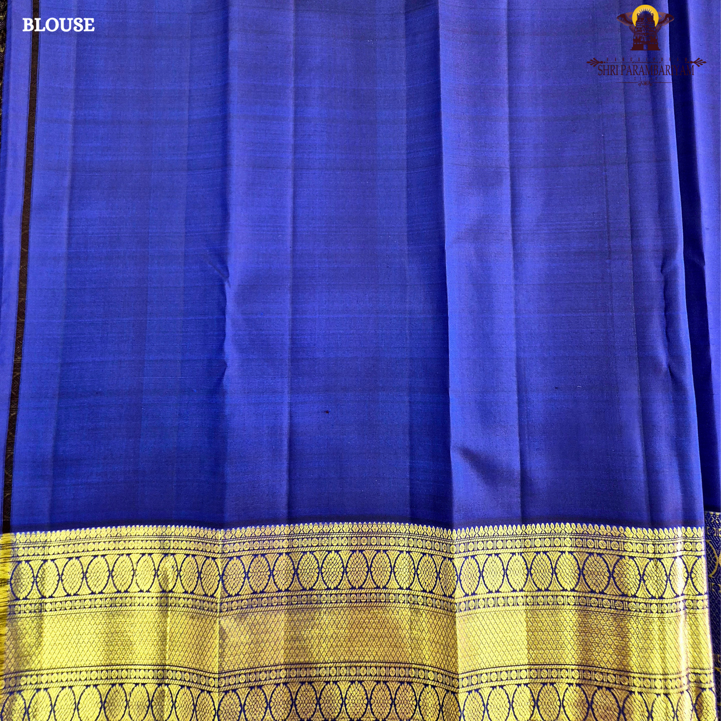 A royal Blue / Deep Electric Blue with Rich Gold Zari Saree