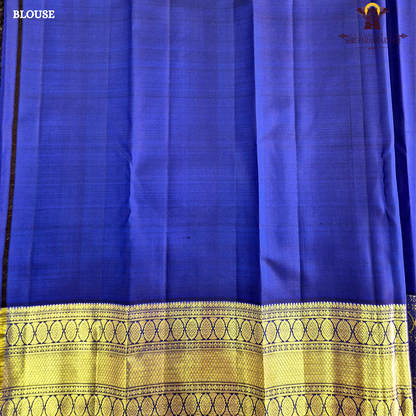 A royal Blue / Deep Electric Blue with Rich Gold Zari Saree