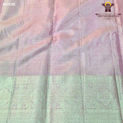 A graceful baby pink shade blended with soft golden tissue Saree