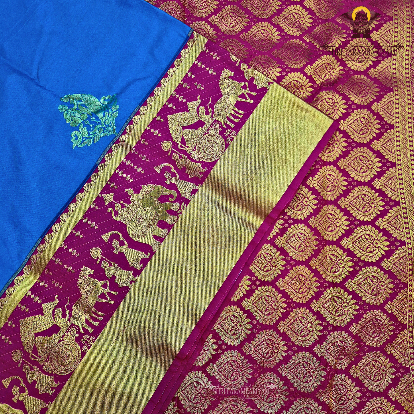 Deep peacock blue Saree