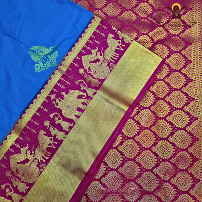 Deep peacock blue Saree