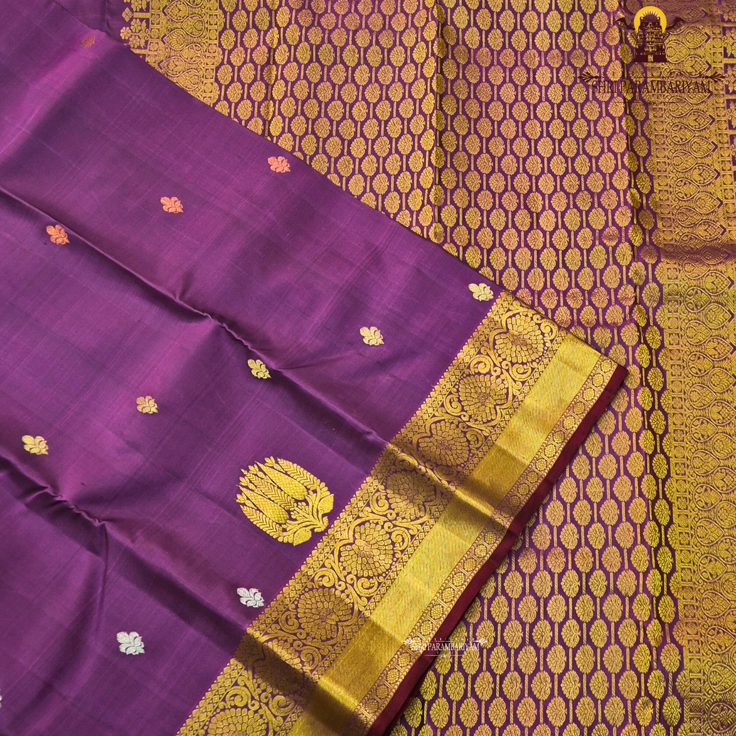 Royal Purple / Deep Violet with Rich Gold Zari Saree