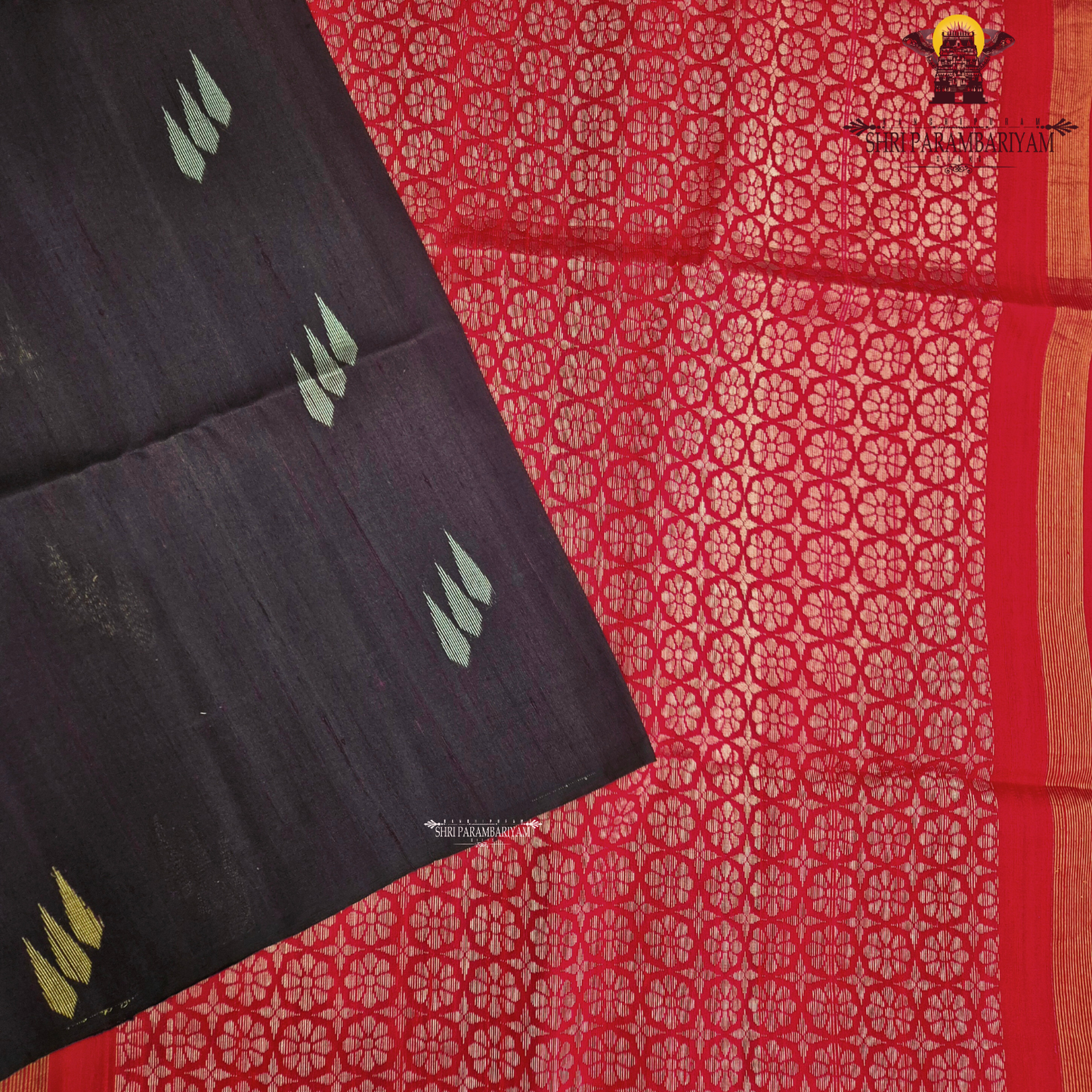 A rich deep plum purple shade with subtle natural sheen Saree