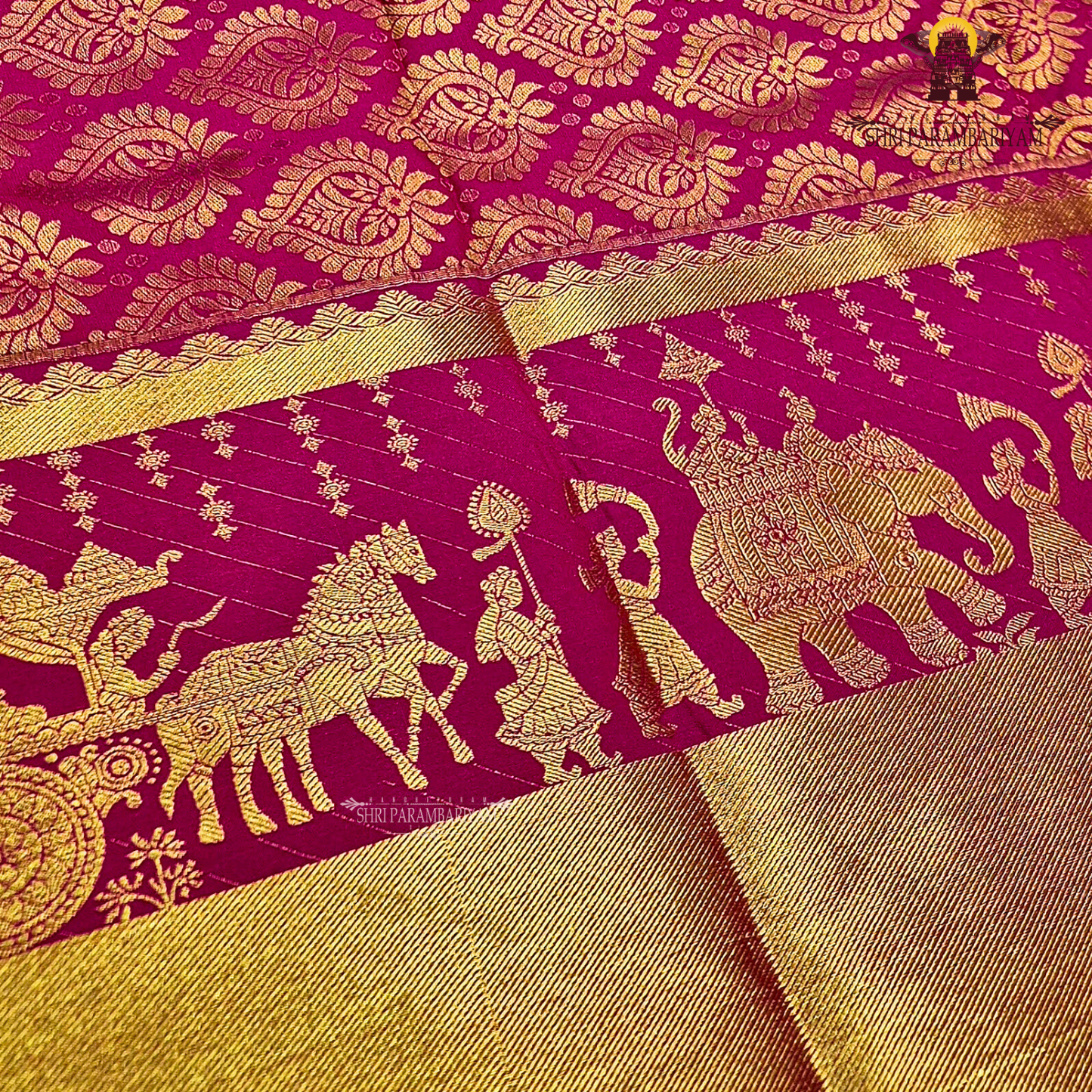 Bright parrot green Saree