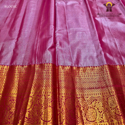 Sophisticated smoky grey / charcoal grey with a subtle tissue sheen Saree