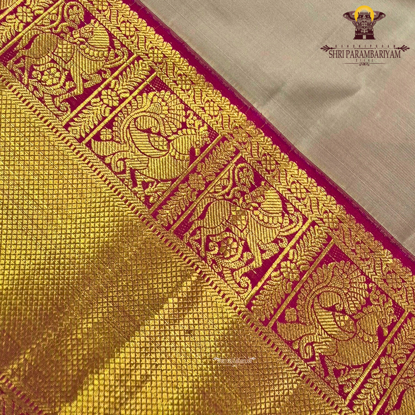 Light Gold (Champagne Beige) Saree