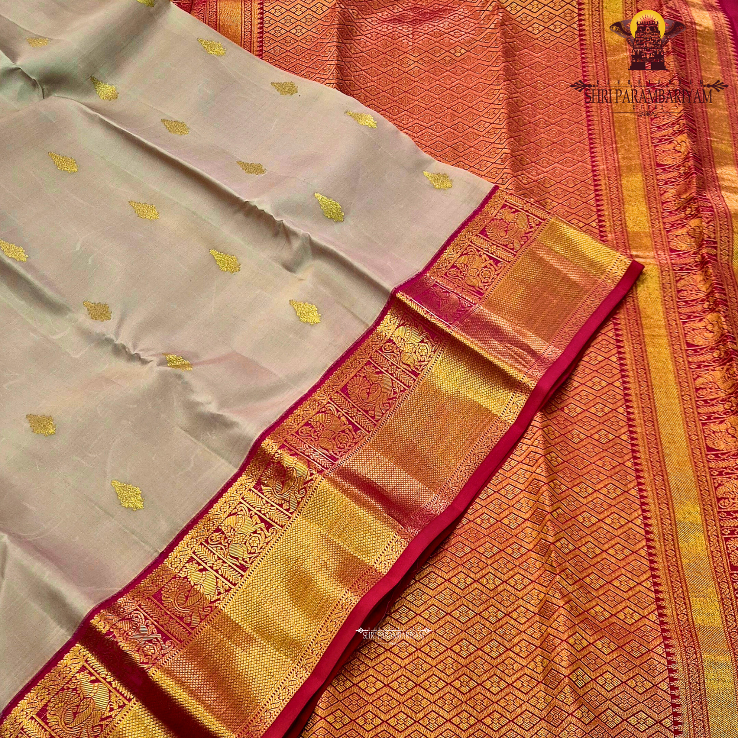 Light Gold (Champagne Beige) Saree