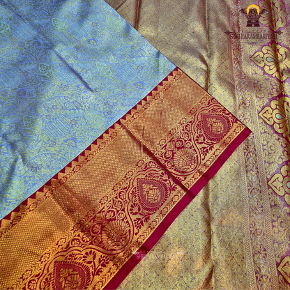 Lavender / light purple body with rich gold tissue Saree