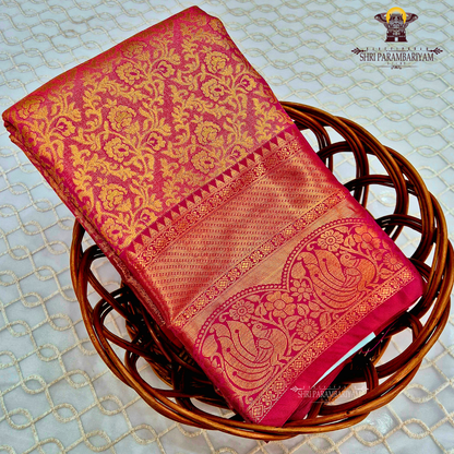 Bright rani pink Saree