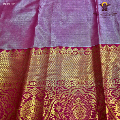 Lavender / light purple body with rich gold tissue Saree