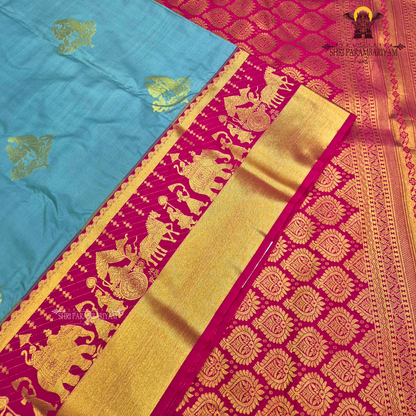 Elegant steel grey Saree