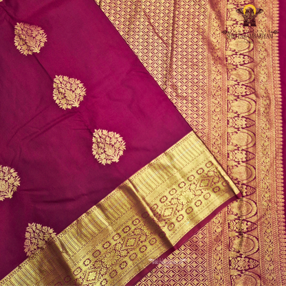 Rich wine red / deep maroon Saree