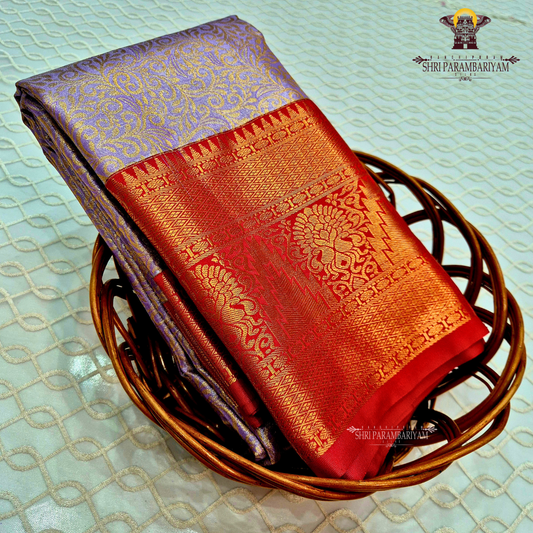 Soft lavender–violet Tissue Saree