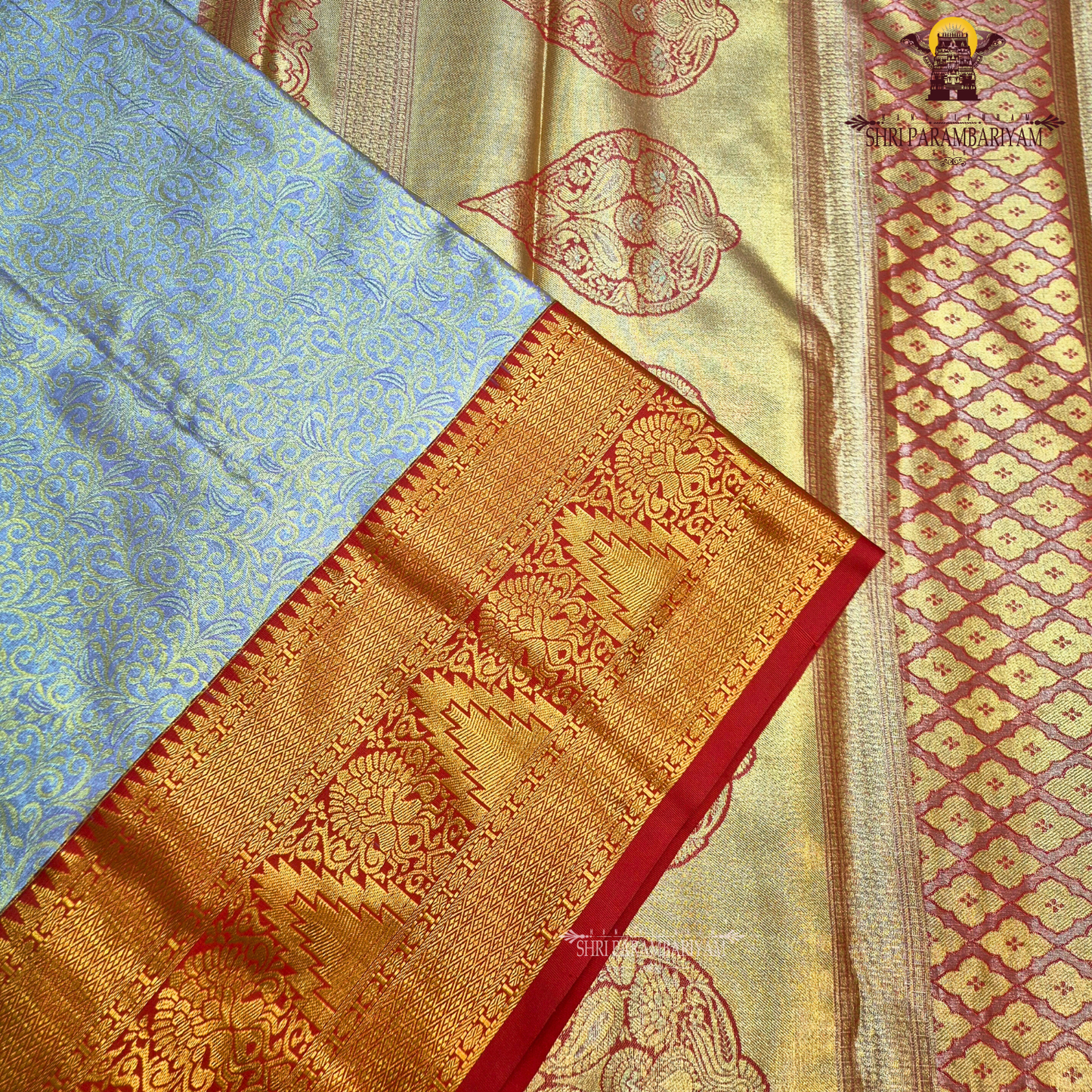 Soft lavender–violet Tissue Saree