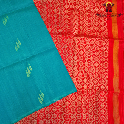 Elegant peacock teal blue (a rich blend of blue and green tones) Saree