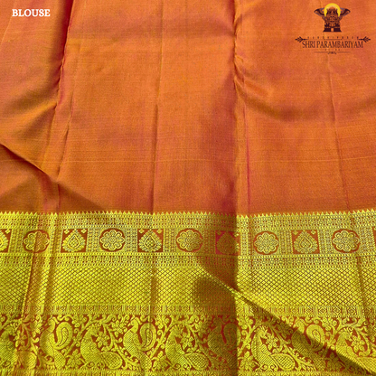 Deep Maroon / Wine Red with Rich Gold & Rust Orange Zari Border Saree