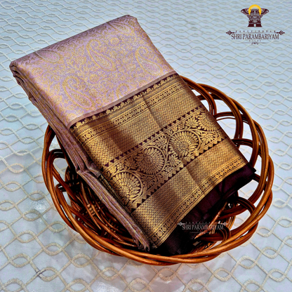 Soft dusty mauve / blush lavender Tissue Saree