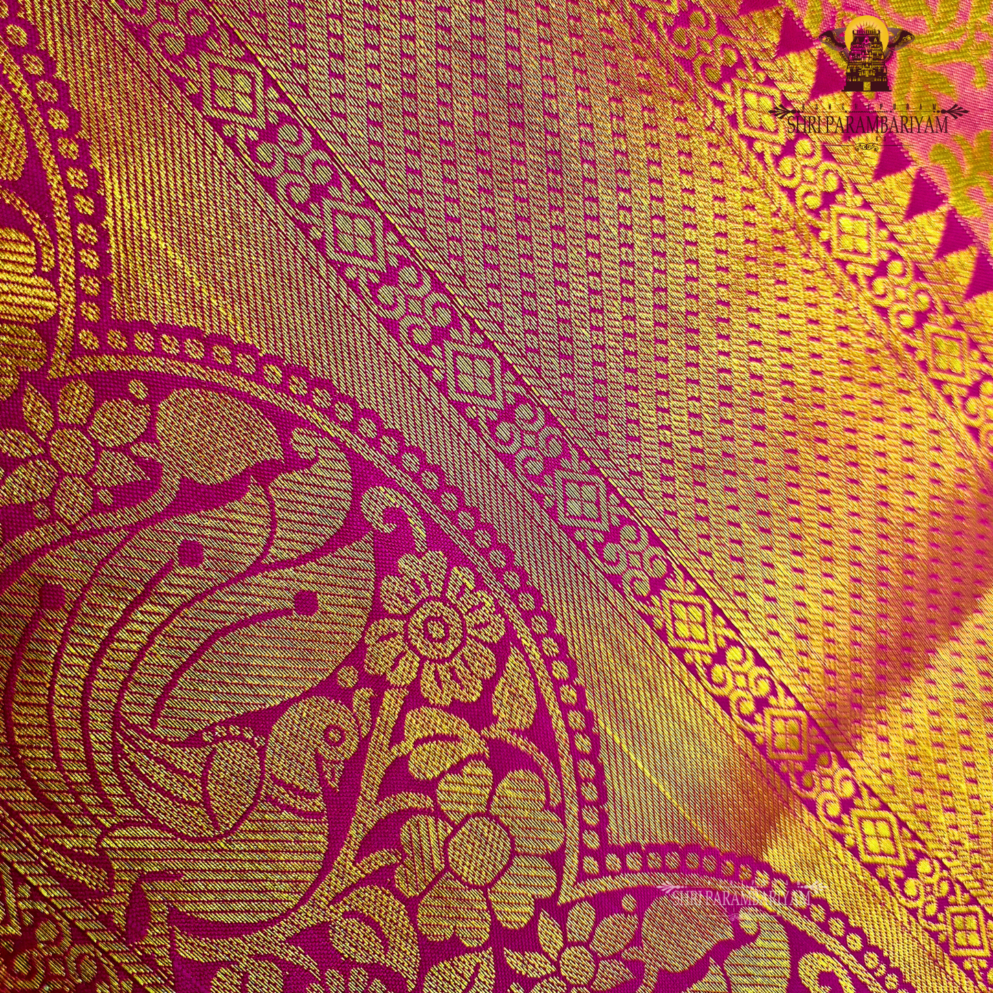 Bright rani pink Saree