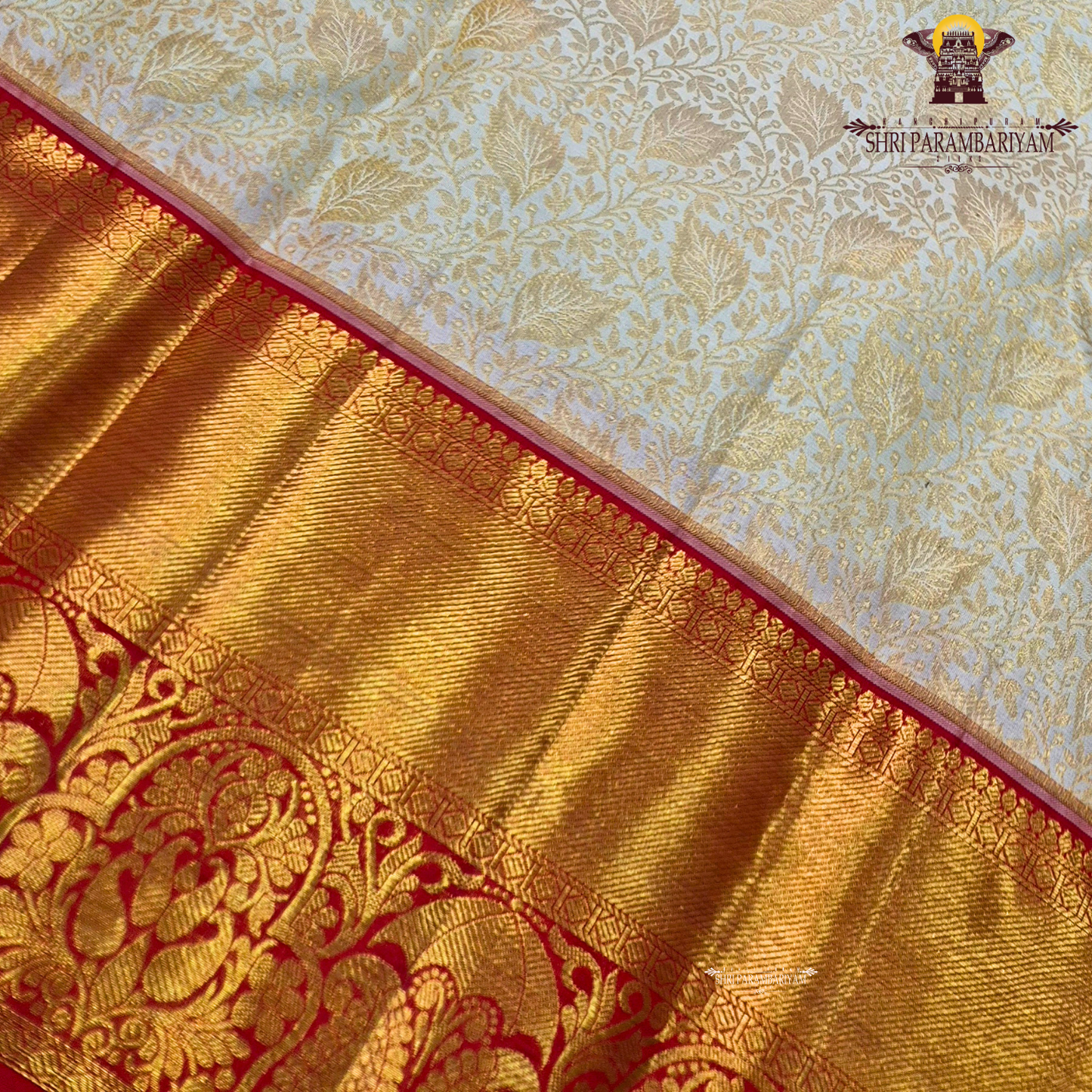 Elegant half white (off-white/ivory) body With Rich contrast red border Saree