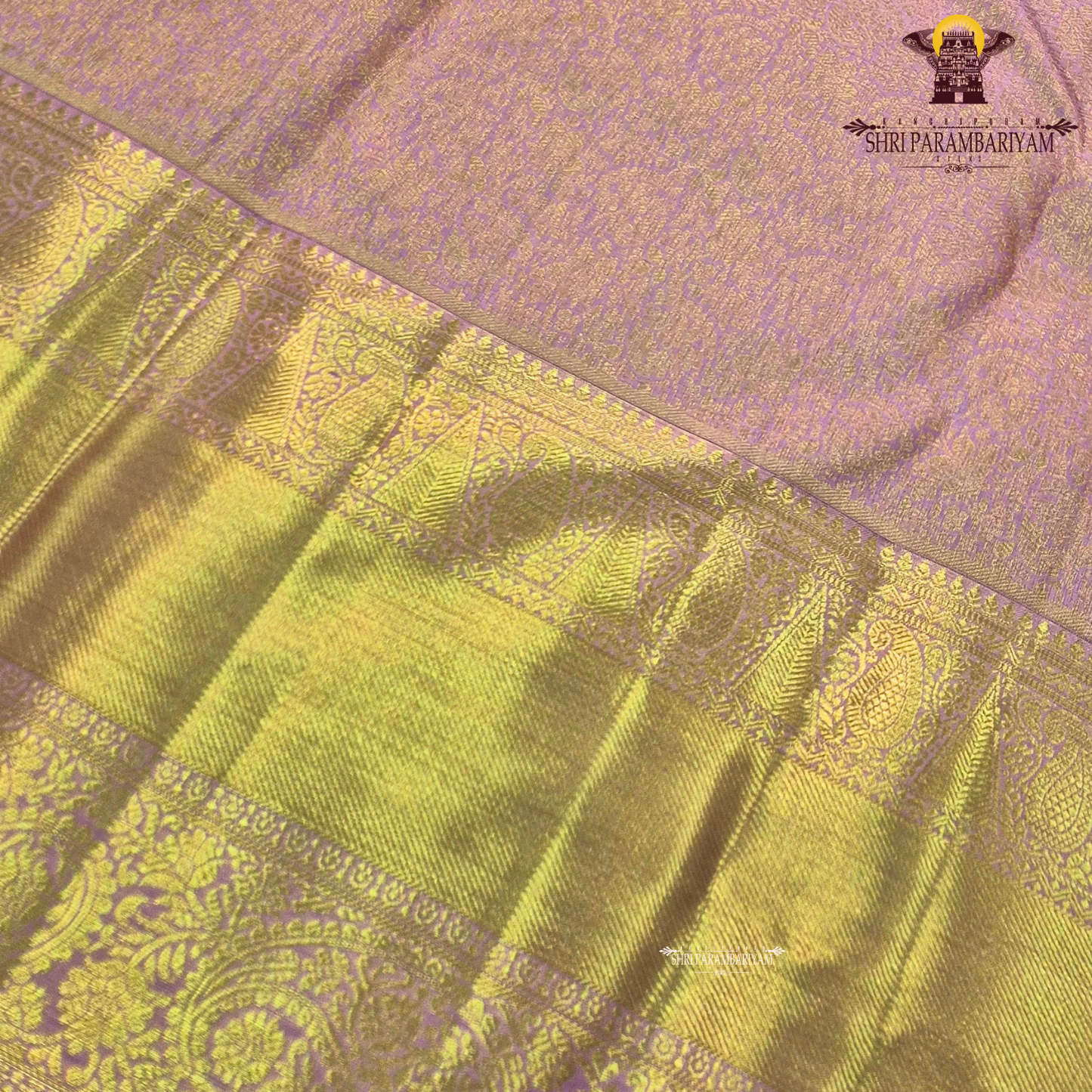 Soft pastel pink (baby pink) with rich gold zari work Saree
