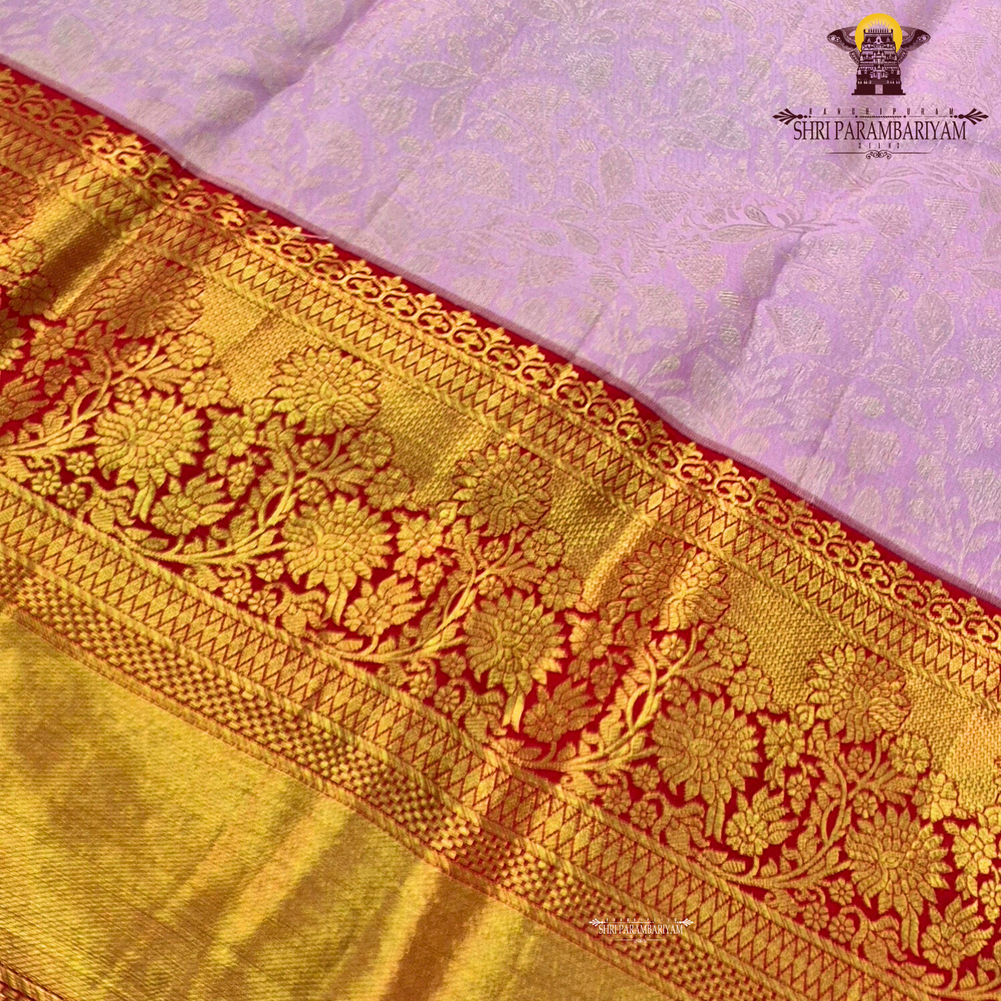 Soft pastel pink with Bright red border Saree