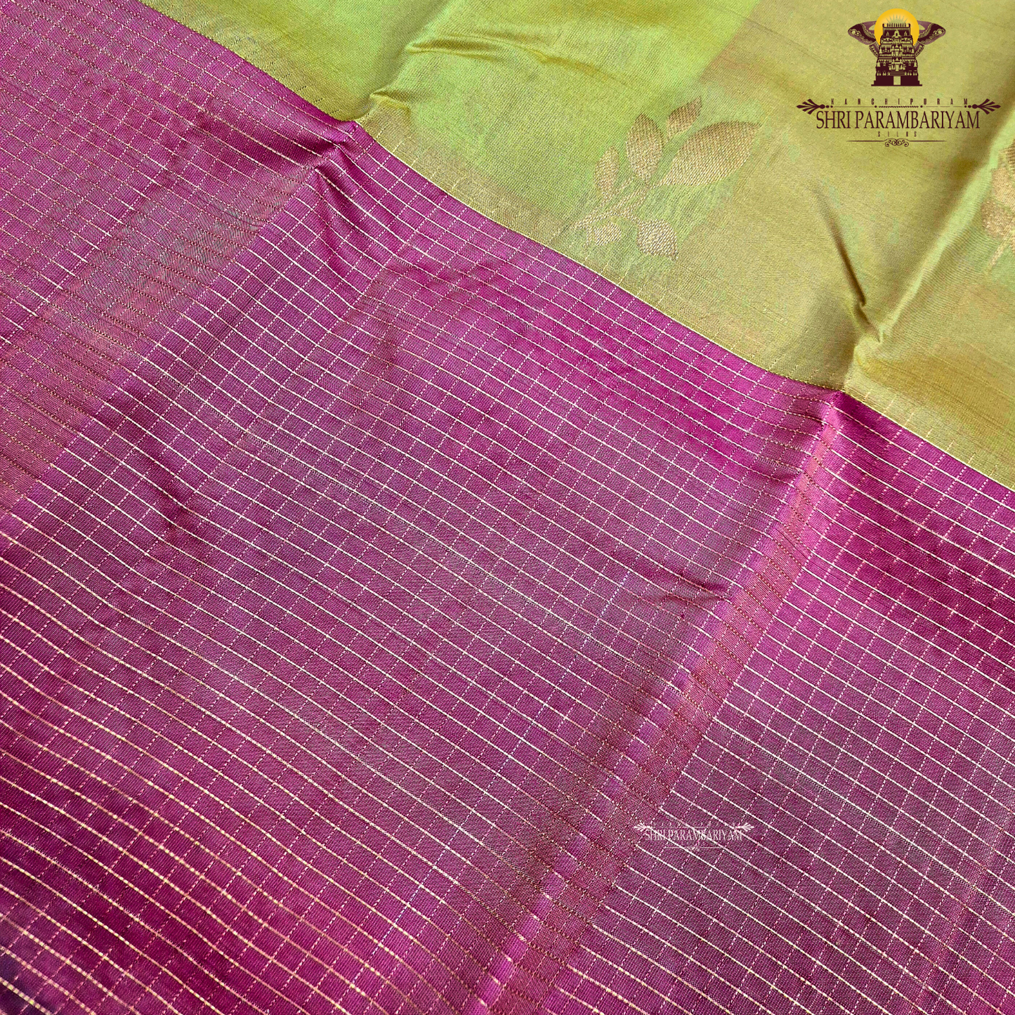 Parrot green / olive green Saree