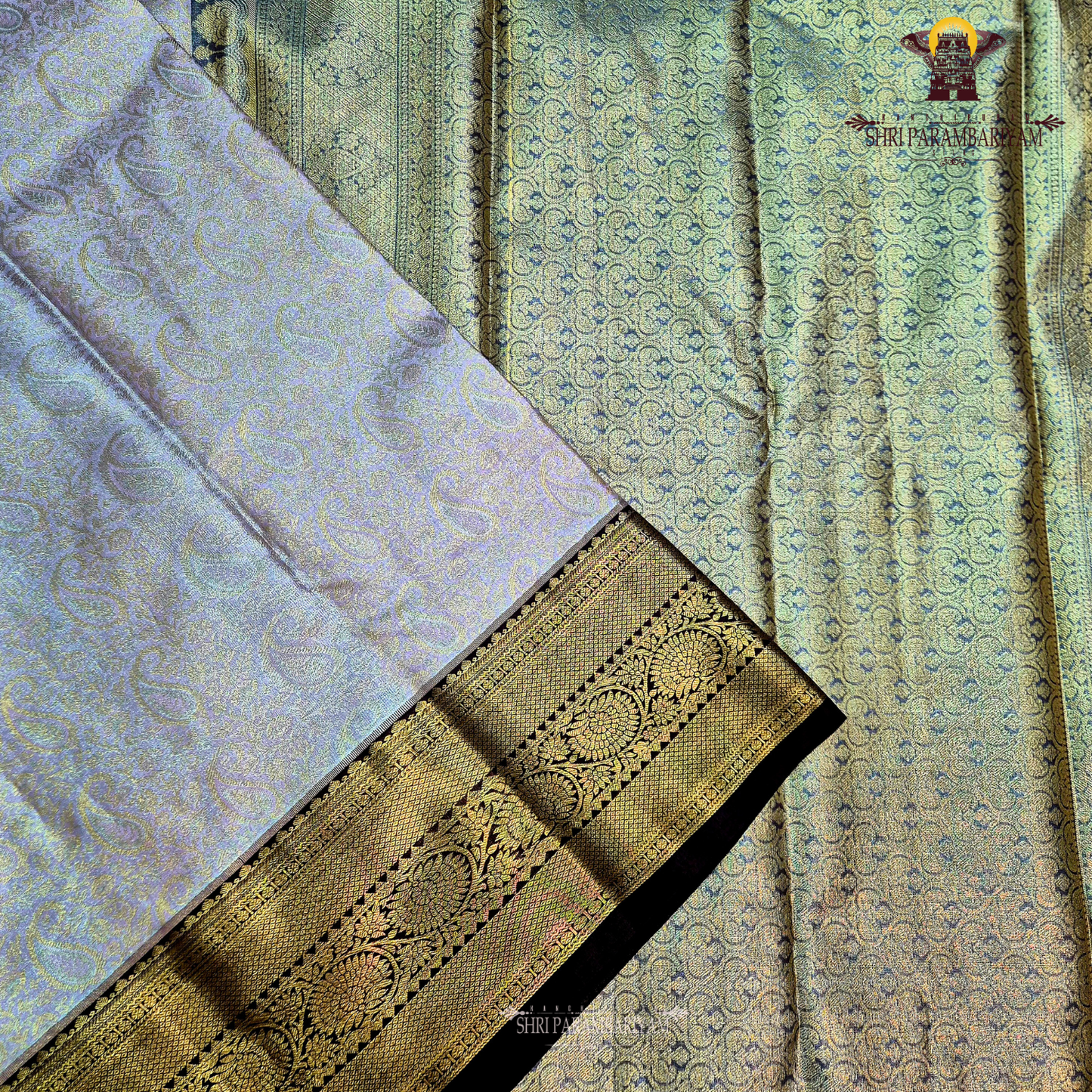 Soft dusty mauve / blush lavender Tissue Saree