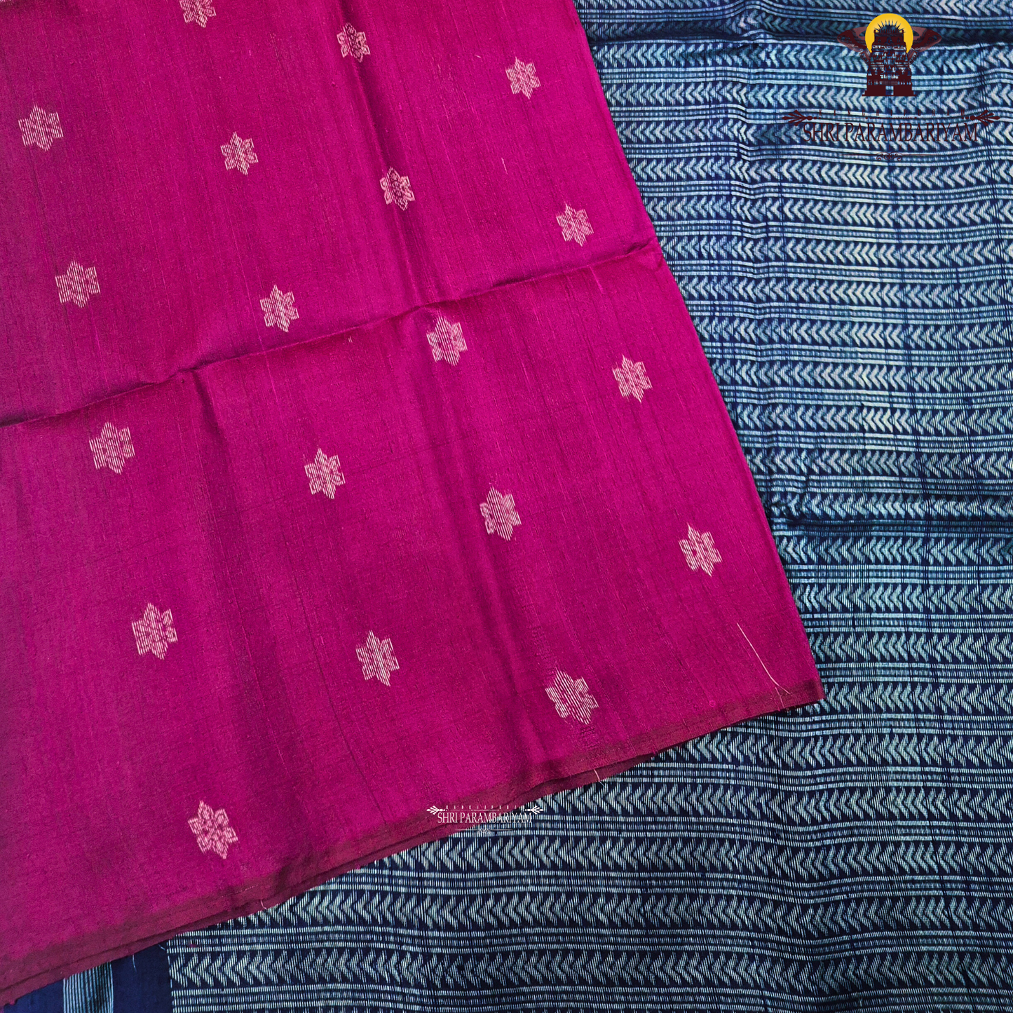 Rich magenta pink with elegant Saree