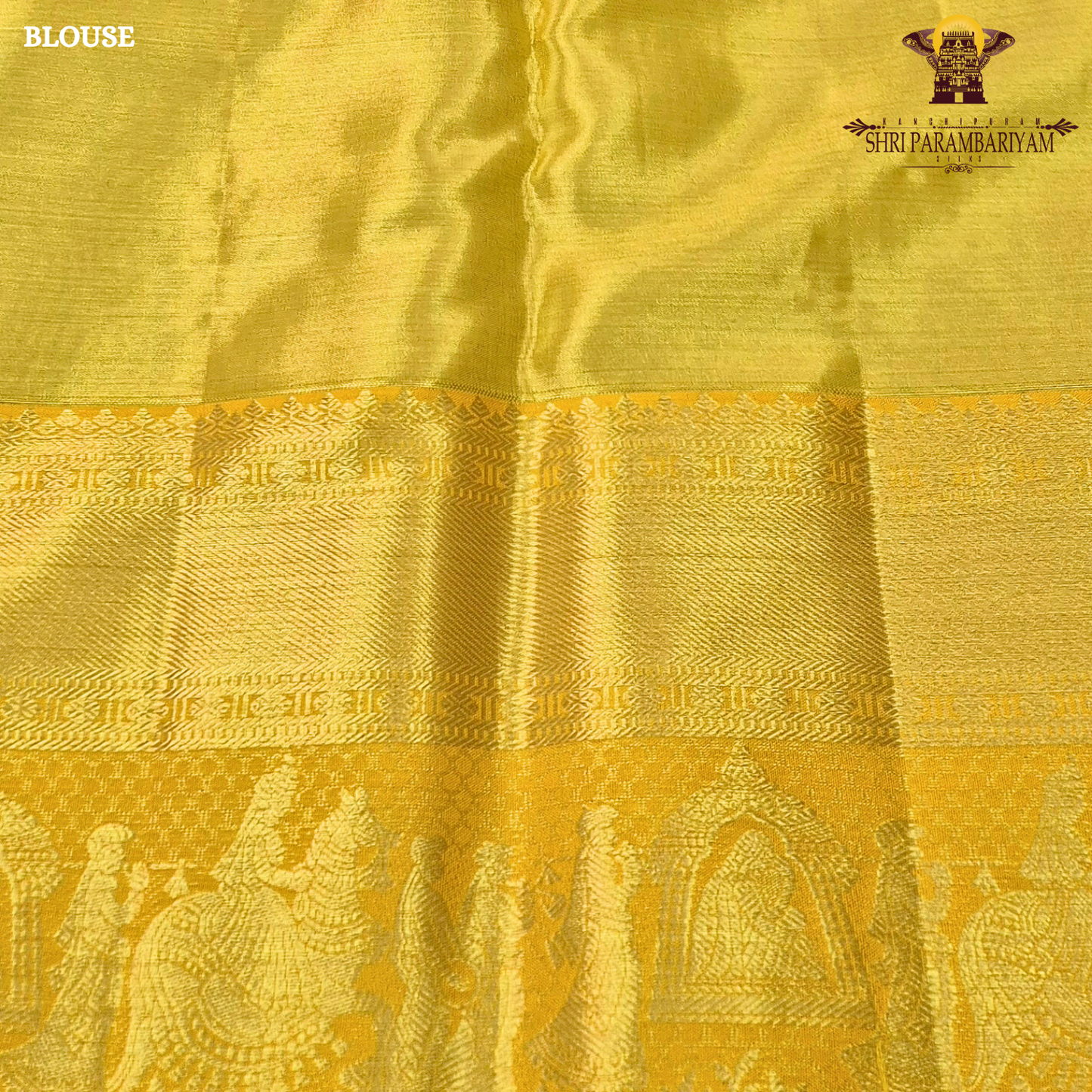 Fresh parrot green with golden yellow (mustard gold) border Saree
