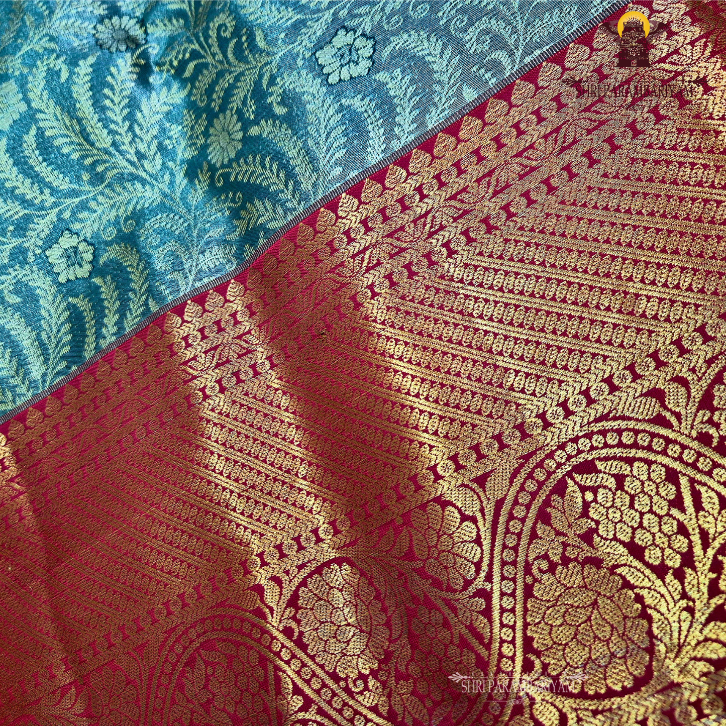 Rich olive green Tissue Saree