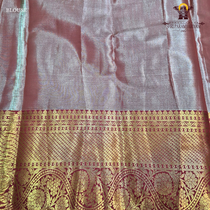 Rich olive green Tissue Saree