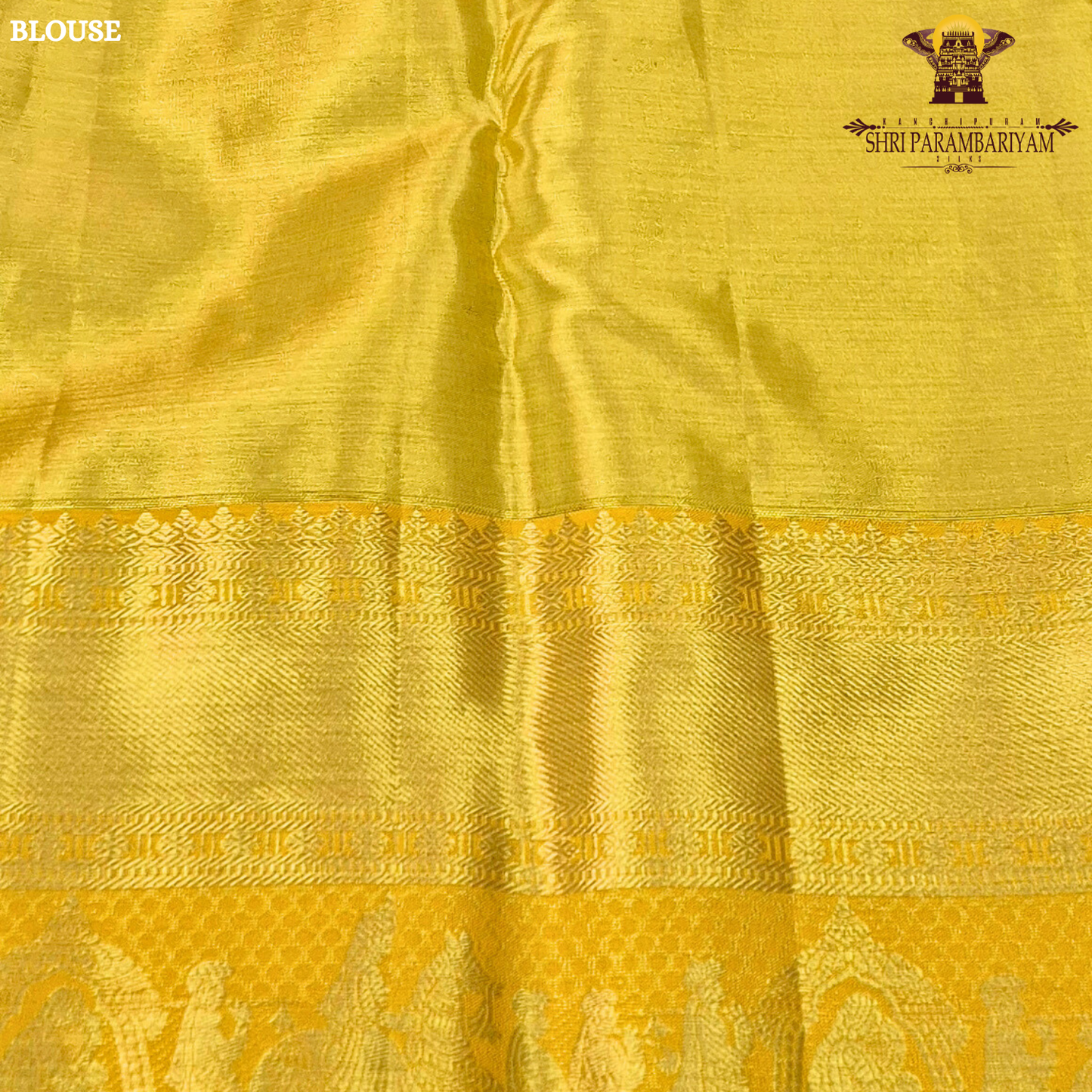 Soft peach / pastel orange with golden yellow (zari gold) border Saree