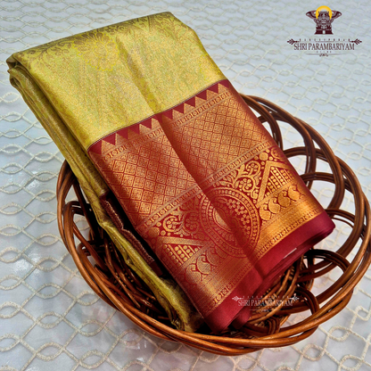 Soft pista green Tissue Saree